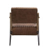 Eacnlz - Accent Chair - Cocoa Top Grain Leather & Matt Iron