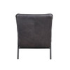 Nignu - Accent Chair - Gray Top Grain Leather & Matt Iron