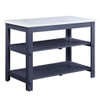 Enapay - Kitchen Island - Marble Top Top & Gray