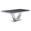 Cambrie - Dining Table With Engineered Stone Top - Engineered Stone Top & Mirrored Silver