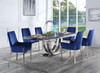 Cambrie - Dining Table - Faux Marble & Mirrored Silver Finish