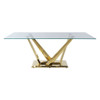 Barnard - Dining Table - Clear Glass & Mirrored Gold
