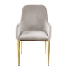 Barnard - Side Chair Set of 2) - Gray Velvet & Mirrored Gold