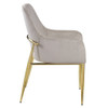 Barnard - Side Chair Set of 2) - Gray Velvet & Mirrored Gold