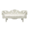 Adara - Bench - Pearl White Synthetic Leather & Antique White