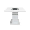 Elizaveta - Dining Table With Pedestal Base - Faux Crystal Diamonds & White High Gloss