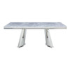 Destry - Dining Table With Engineering Stone Top & Pedestal Base - Engineering Stone Top & Mirrored Silver