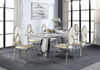 Destry - Dining Table With Engineering Stone Top & Pedestal Base - Engineering Stone Top & Mirrored Silver