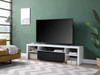 Buck II - TV Stand - White & Black High Gloss Finish