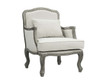 Tania - Chair - Cream Linen & Brown Finish