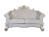Vendome II - Loveseat With 4 Pillows - Two Tone Ivory Fabric & Antique Pearl