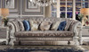 Versailles - Sofa With 7 Pillows - Ivory Fabric & Bone White
