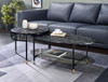 Silas - Coffee Table - Faux Marble Top & Black Finish