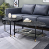 Silas - Nesting Coffee Table Set - Faux Marble Top & Black