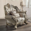 Danae - Chair With 2 Pillows - Fabric, Champagne & Gold