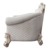 Vendome II - Chair With 2 Pillows - Two Tone Ivory Fabric & Antique Pearl