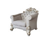 Vendom II - Chair - Two Tone Ivory Fabric & Antique Pearl Finish