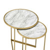 Garo - Accent Table - Faux Marble & Gold Finish