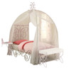 Priya II - Full Bed With Canopy - White & Light Synthetic Leather Rple