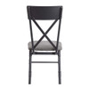 Edina - Side Chair (Set of 2) - Gray Fabric, Oak & Sandy Black Finish