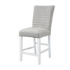 Elizaveta - Counter Height Chair Set of 2) - Gray Velvet &White High Gloss