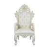 Adara - Arm Chair (Set of 2) - Pearl White Synthetic Leather & Antique White