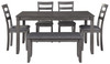 Bridson - Gray - Rect Drm Table Set (Set of 6)