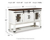 Valebeck - Dining Room Server - White / Brown