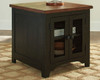 Valebeck - Rectangular End Table - Black / Brown