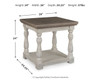 Havalance - Rectangular End Table - Gray / White