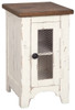 Wystfield - Chair Side End Table - White / Brown Wystfield - Chair Side End Table - White / Brown