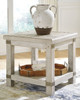 Carynhurst - Rectangular End Table - White Wash Gray