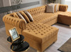 PACKARD Mustard Velvet 141" Wide Double Chaise Sectional