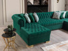 PACKARD Green Velvet 141" Wide Double Chaise Sectional