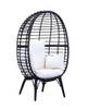 Penelope - Patio Lounge Chair - Light Gray Fabric & Black Finish