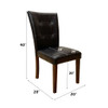 Britney - 20" Side Chair Set of 2) - Espresso Synthetic Leather & Walnut