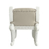 Vanaheim - Vanity Stool - Beige Synthetic Leather & Antique White