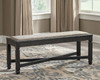 Tyler Creek - Black / Grayish Brown - Upholstered Bench