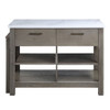 Feivel - Kitchen Island With Pull Out Table - Marble Top & Rustic Oak