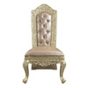 Vatican - Side Chair Set of 2) - Synthetic Leather & Champagne Silver