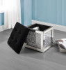 Noralie - 16" Ottoman With Storage - Mirrored & Faux Diamonds