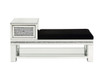 Noralie - 24" Bench With Storage - Mirrored & Faux Diamonds