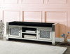 Noralie - 59" Bench With Storage - Mirrored & Faux Diamonds