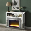 Noralie - 51" Fireplace With LED - Mirrored & Faux Diamonds