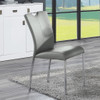 Pagan - Side Chair Set of 2) - Gray Synthetic Leather & Chrome