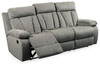 Mitchiner - Fog - REC Sofa w/Drop Down Table