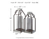 Diedrick - Lantern Set (Set of 2) - Gray / Black