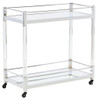 Chaseton - Bar Cart - Clear / Silver Finish