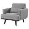 Blake - Upholstered Chair With Track Arms - Sharkskin And Dark Brown