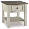 Bolanburg - Rectangular End Table - White / Brown / Beige
